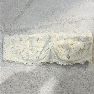 aerie White Lace Strapless Bandeau